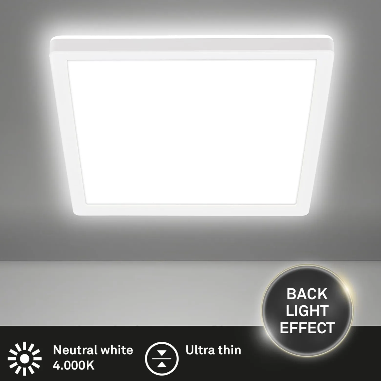 LED-Deckenleuchte Tava, weiß, 24x24 cm, Kunststoff