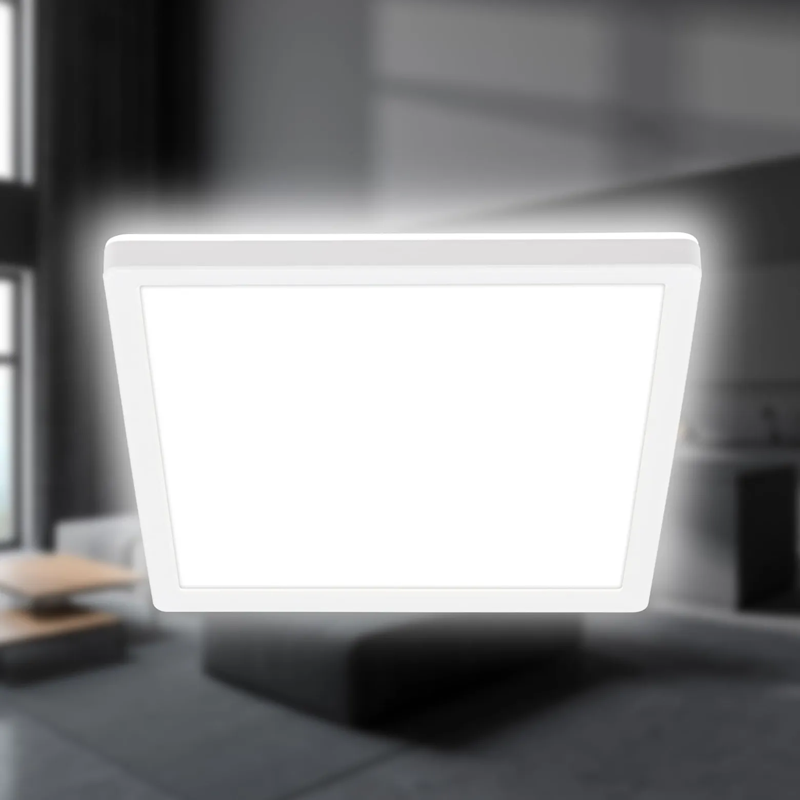 LED-Deckenleuchte Tava, weiß, 24x24 cm, Kunststoff