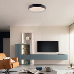 LED-Deckenleuchte TAVOLI, schwarz, Ø 39 cm, Metall, CCT, dim