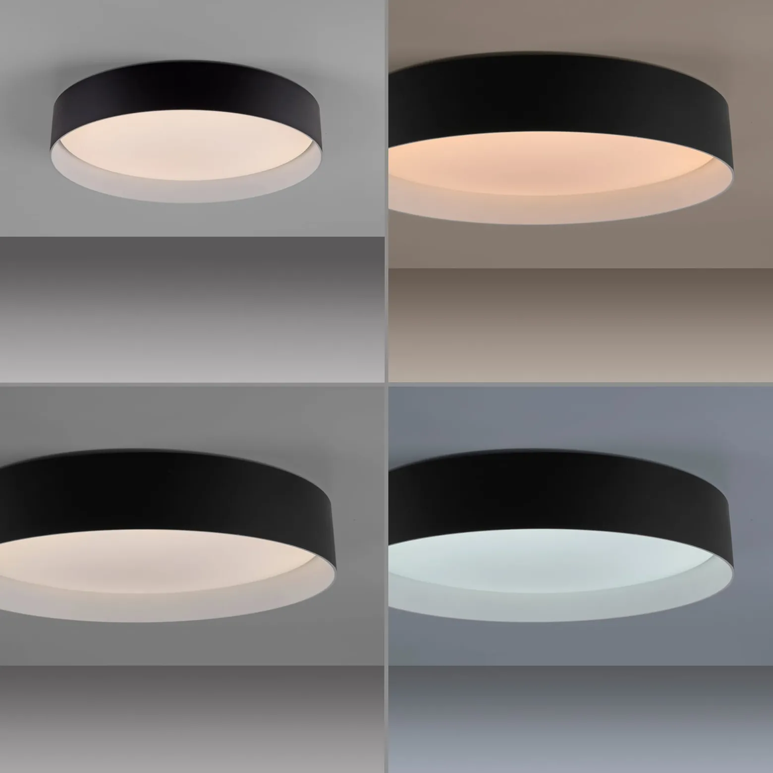 LED-Deckenleuchte TAVOLI, schwarz, Ø 39 cm, Metall, CCT, dim