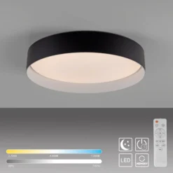 LED-Deckenleuchte TAVOLI, schwarz, Ø 39 cm, Metall, CCT, dim
