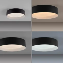 LED-Deckenleuchte TAVOLI, schwarz, Ø 29 cm, Metall, CCT, dim