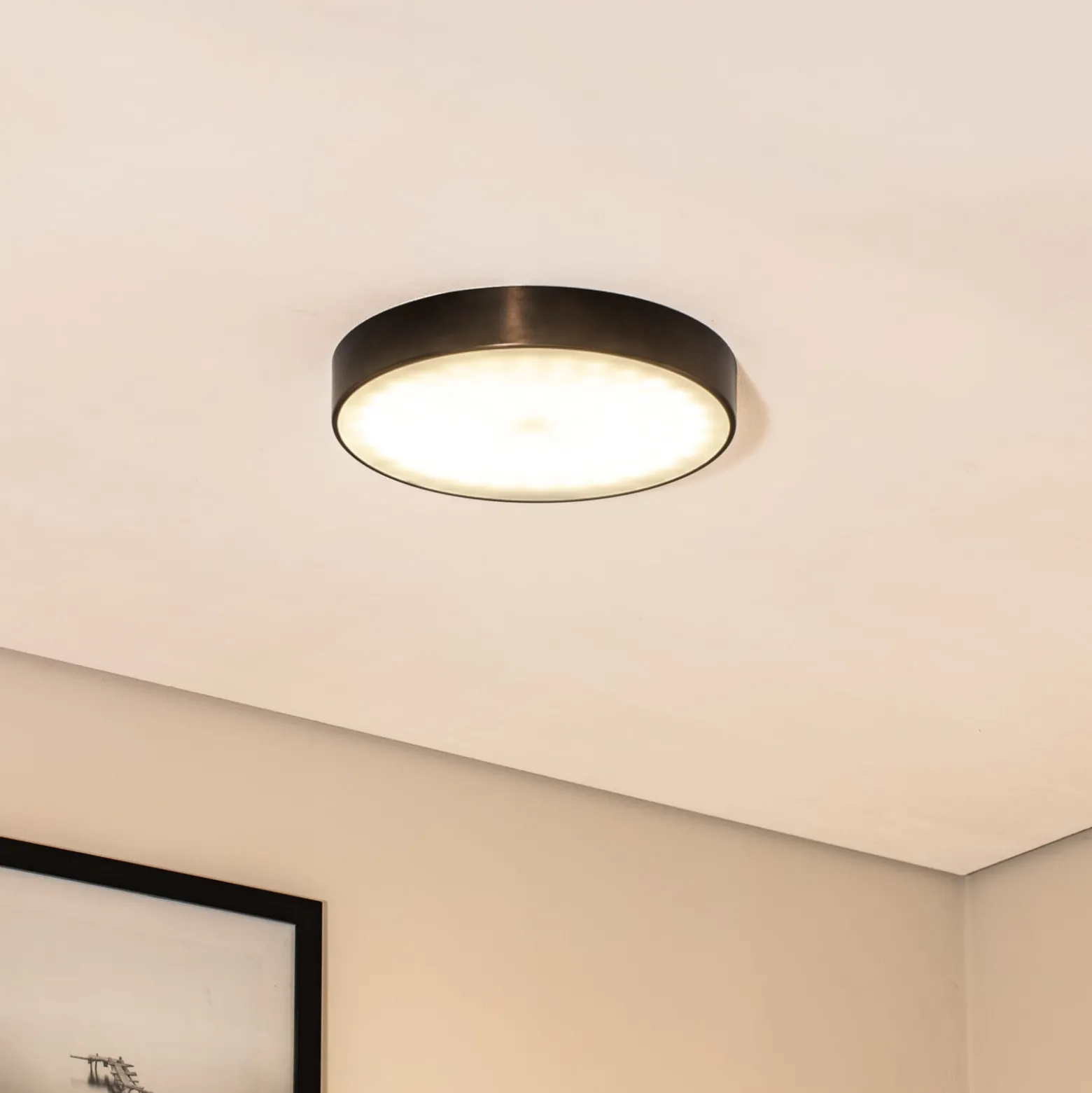 LED-Deckenleuchte Timur, anthrazit, Stahl, Ø 34 cm