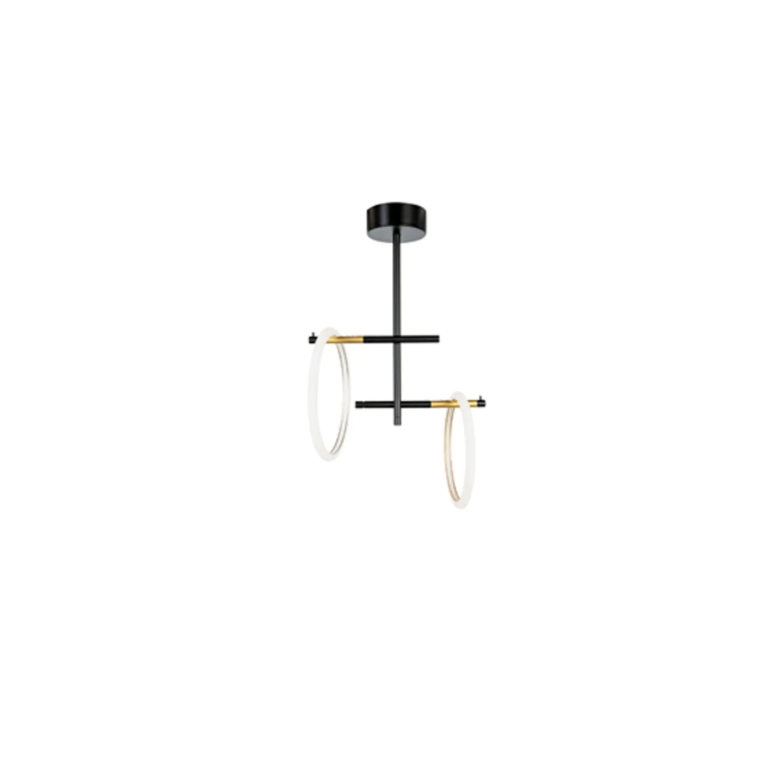 LED-Deckenleuchte Ulaop, zwei Ringe, schwarz
