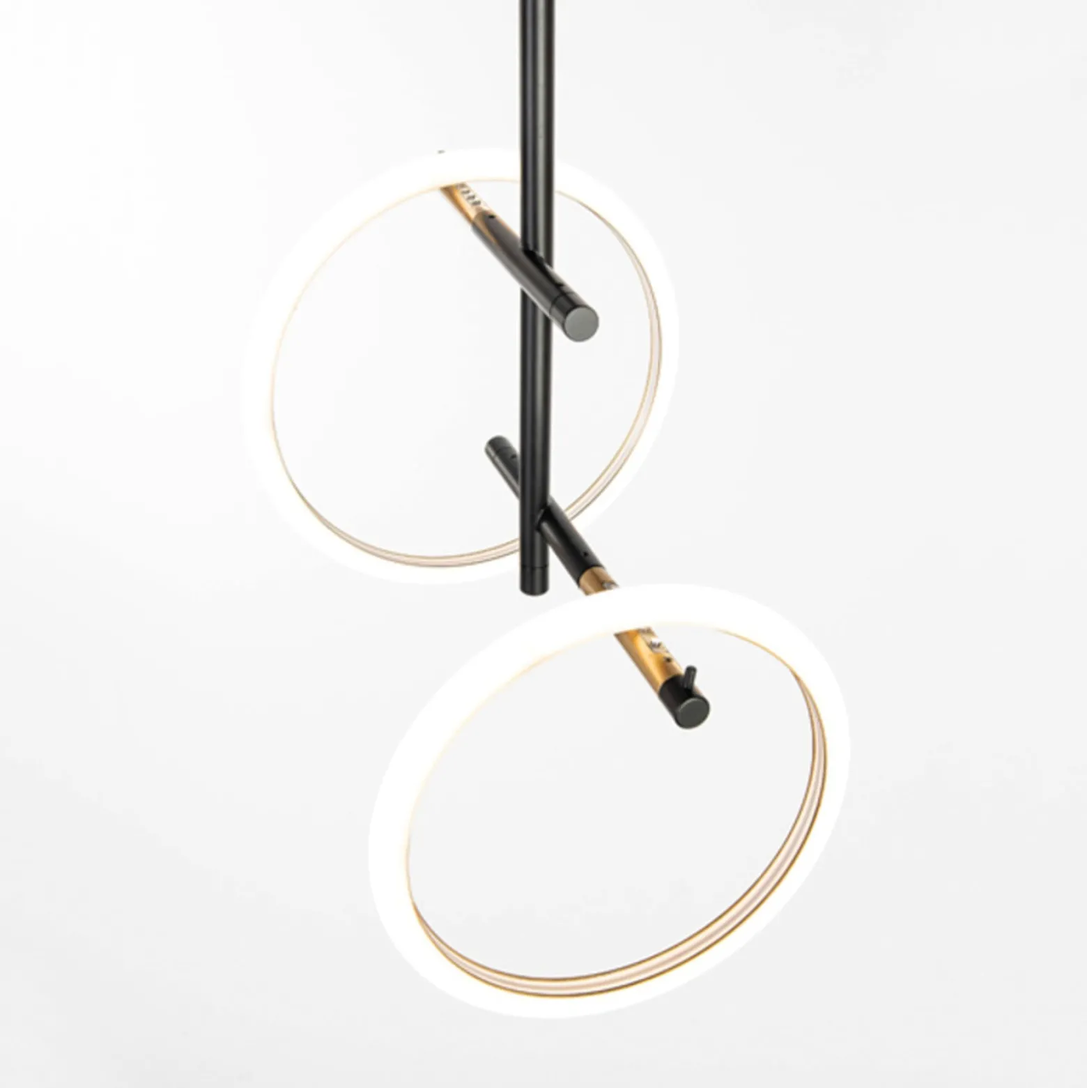 LED-Deckenleuchte Ulaop, zwei Ringe, schwarz