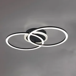 LED-Deckenleuchte Venida im Ringdesign, schwarz