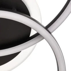 LED-Deckenleuchte Venida im Ringdesign, schwarz