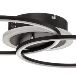 LED-Deckenleuchte Venida im Ringdesign, schwarz