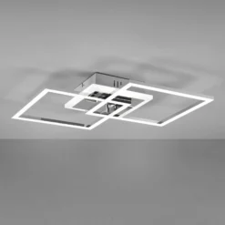 LED-Deckenleuchte Venida, quadratisch, chrom