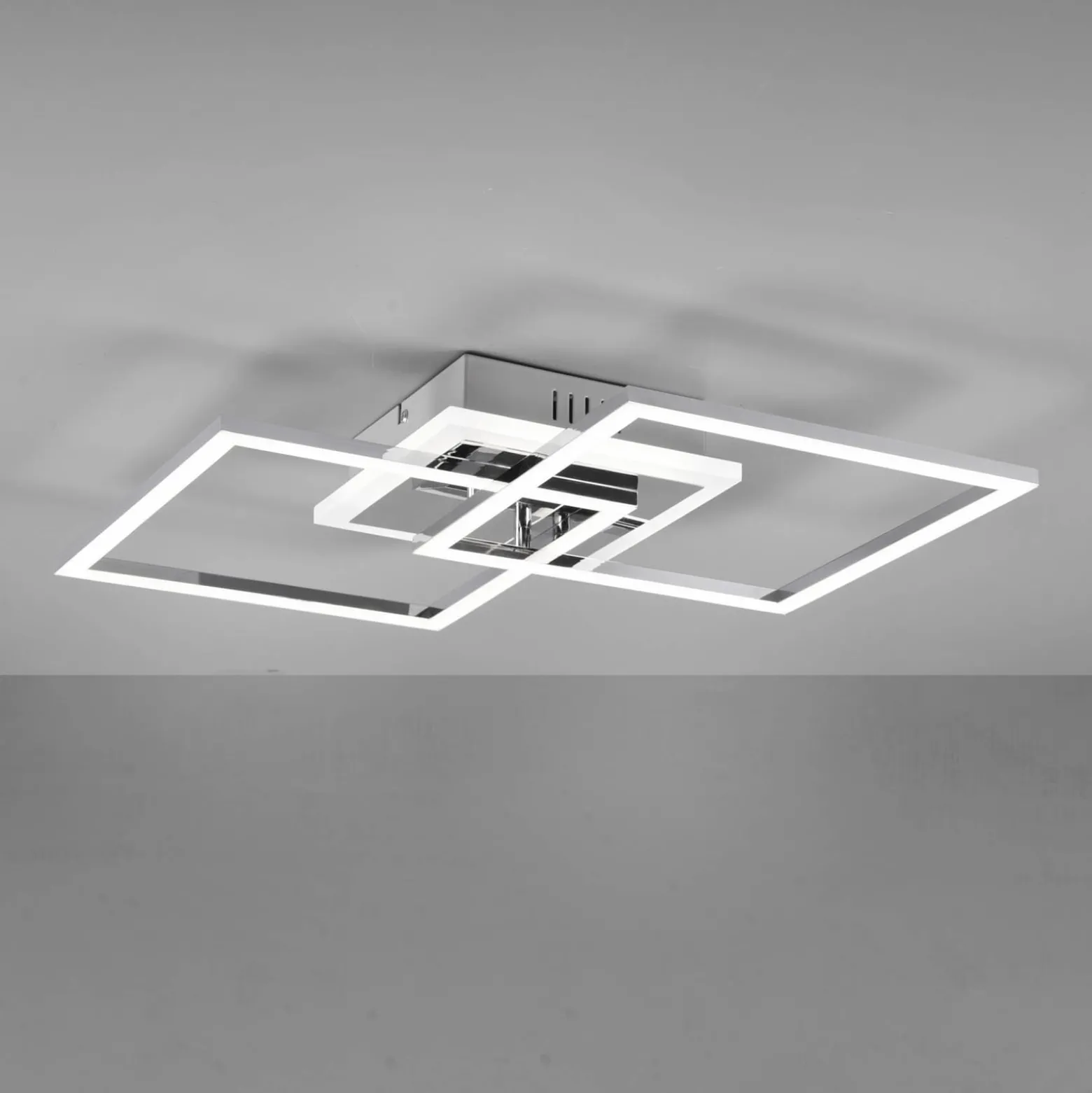 LED-Deckenleuchte Venida, quadratisch, chrom