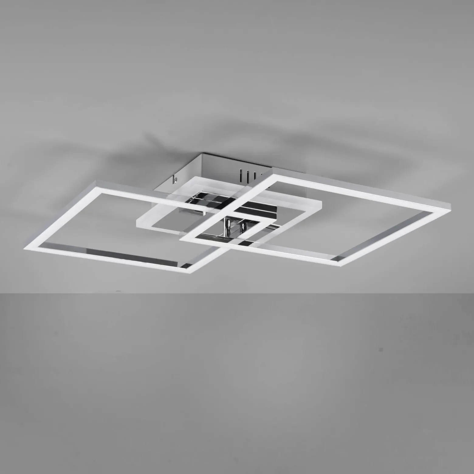 LED-Deckenleuchte Venida, quadratisch, chrom