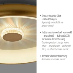 LED-Deckenleuchte Vertigo, CCT, Ø 61,5 cm, messing
