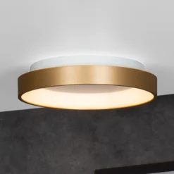 LED-Deckenleuchte Vidal, gold, Ø 28 cm, dimmbar, Acryl