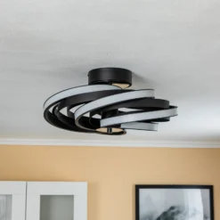 LED-Deckenleuchte Zoya in mattem Schwarz