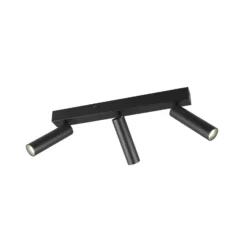 LED-Deckenspot Ambala, 3-fl., schwarz, Metall, CCT, dimmbar