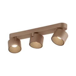LED-Deckenspot PURE Cup, bronzefarben, 56 cm, Metall, 3-flg.