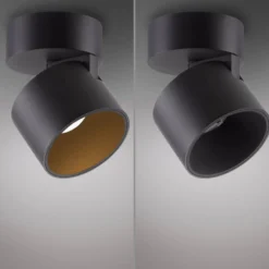 LED-Deckenspot PURE Cup, schwarz, Ø 9,5 cm, Metall