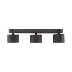 LED-Deckenspot PURE Cup, schwarz, Länge 56 cm, Metall 3-flg.