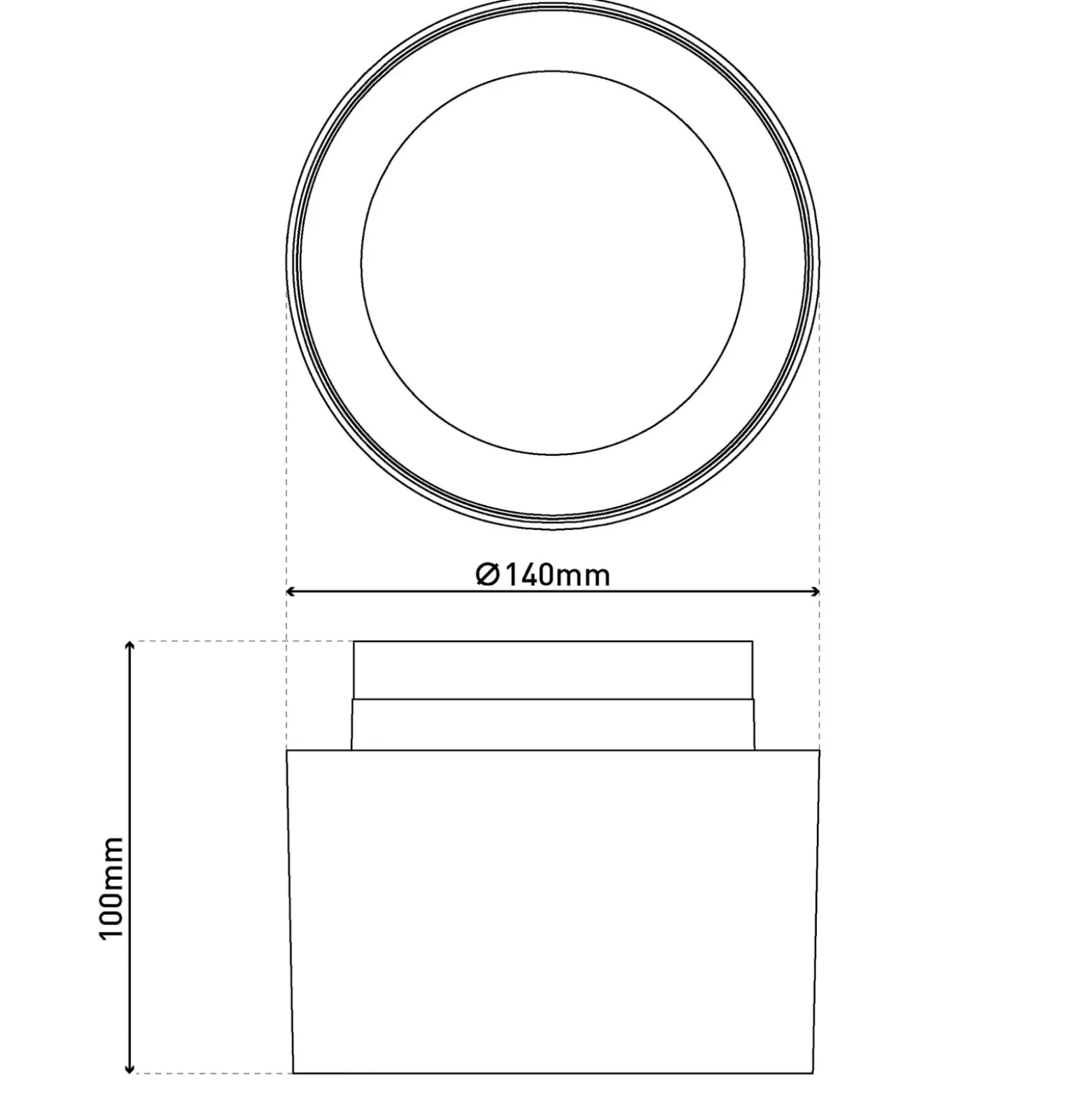 LED-Deckenspot Trimes, Ø 14 cm, schwarz, CCT, step-dim