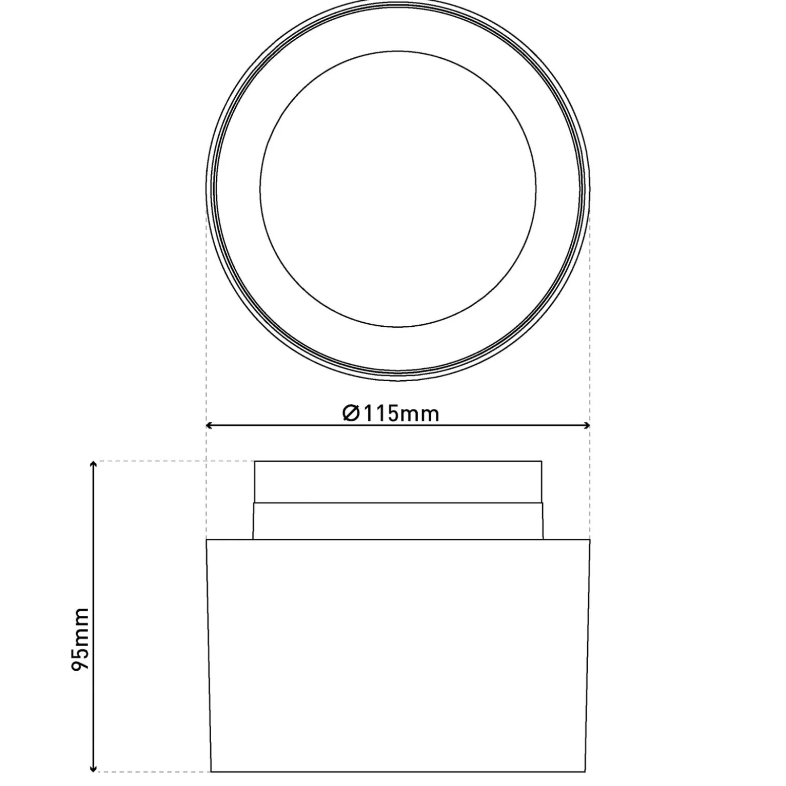 LED-Deckenspot Trimes, Ø 11,5 cm, schwarz, CCT, step-dim