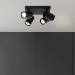 LED-Deckenstrahler Marty, Länge 22 cm, sandschwarz, 4-flg.