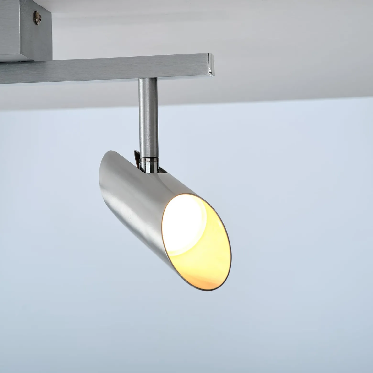 LED-Deckenstrahler Risell, Länge 35 cm, aluminiumfarben