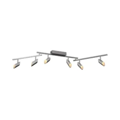 LED-Deckenstrahler Risell, Länge 142 cm, aluminiumfarben