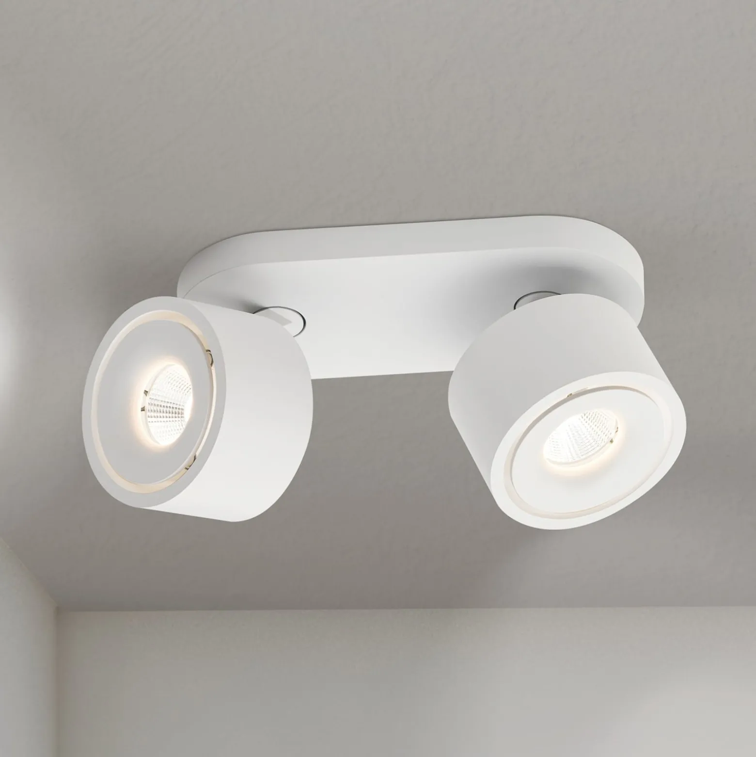 LED-Deckenstrahler Specter, weiß, Länge 19,4 cm, Alu, 2-flg.