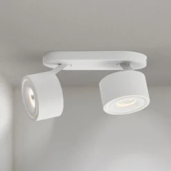 LED-Deckenstrahler Specter, weiß, Länge 19,4 cm, Alu, 2-flg.