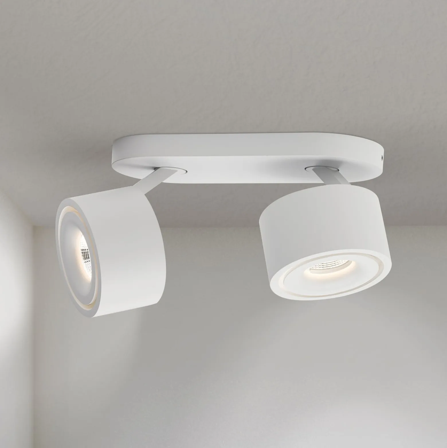 LED-Deckenstrahler Specter, weiß, Länge 19,4 cm, Alu, 2-flg.