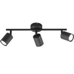LED-Deckenstrahler Vano schwarz, dreiflammig lang