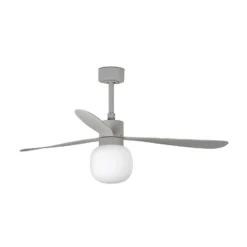 LED-Deckenventilator Amelia Ball L, grau, DC, leise, 132 cm