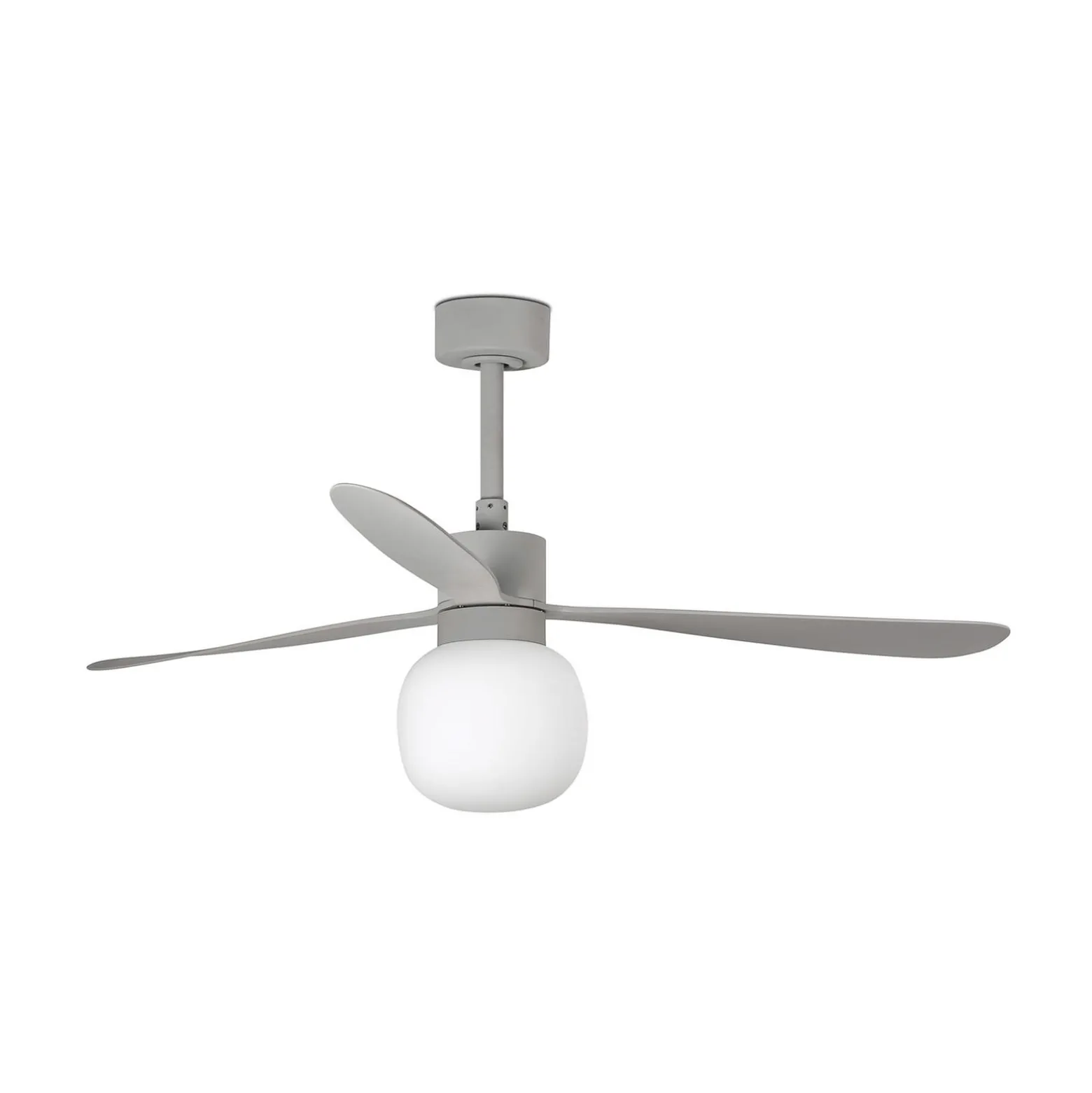 LED-Deckenventilator Amelia Ball L, grau, DC, leise, 132 cm