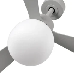 LED-Deckenventilator Amelia Ball L, grau, DC, leise, 132 cm