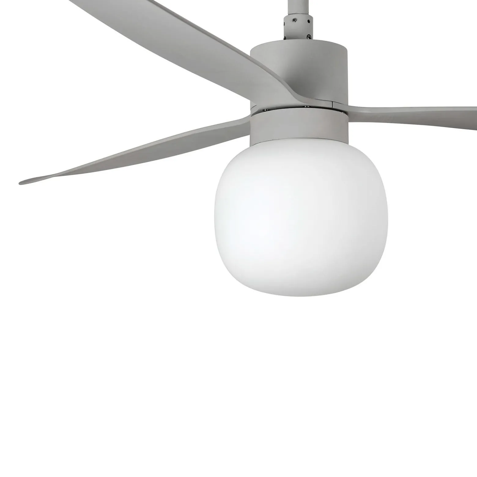 LED-Deckenventilator Amelia Ball L, grau, DC, leise, 132 cm