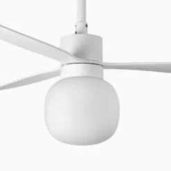 LED-Deckenventilator Amelia Ball L, weiß, DC, leise, 132 cm