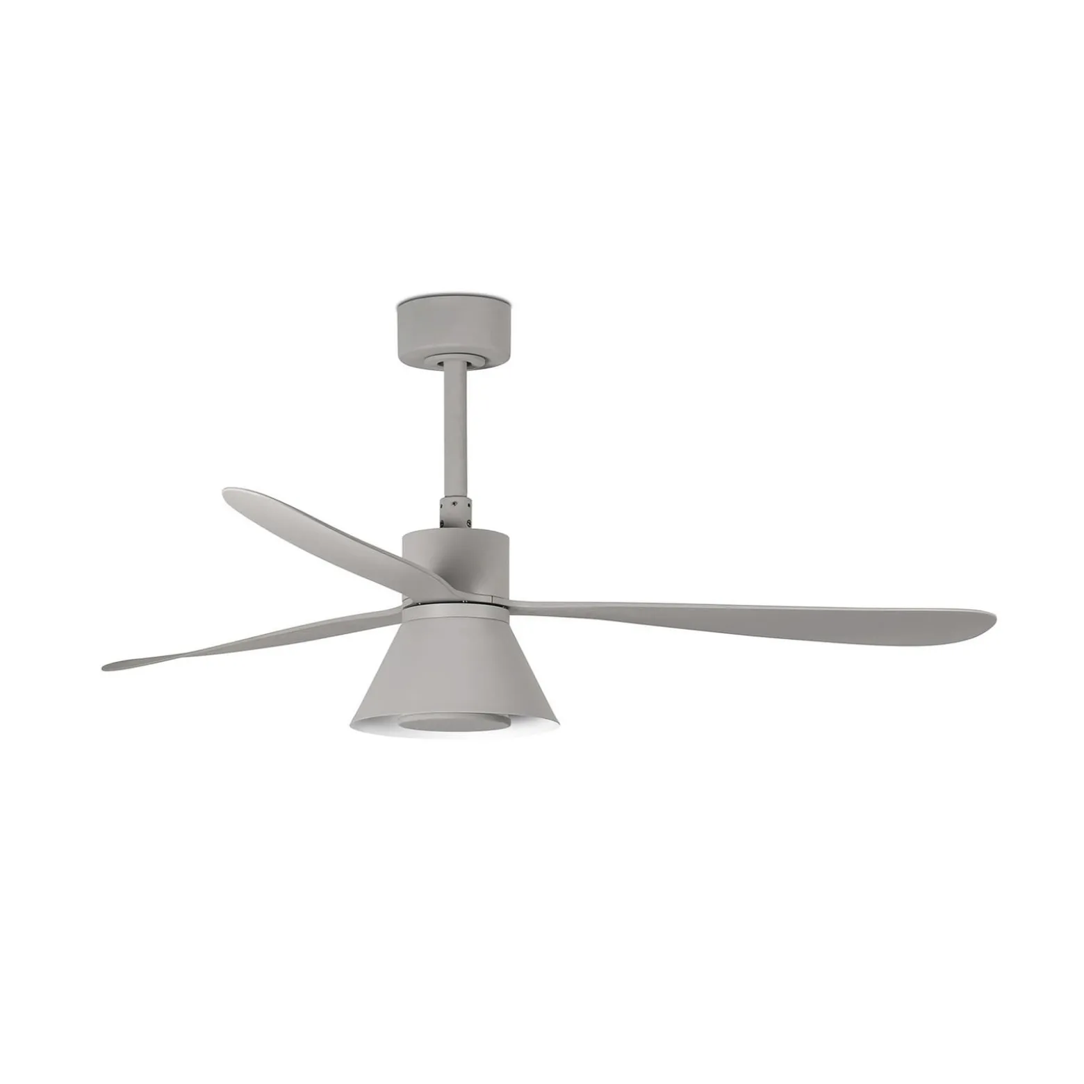 LED-Deckenventilator Amelia Cone L, grau, DC, leise, 132 cm