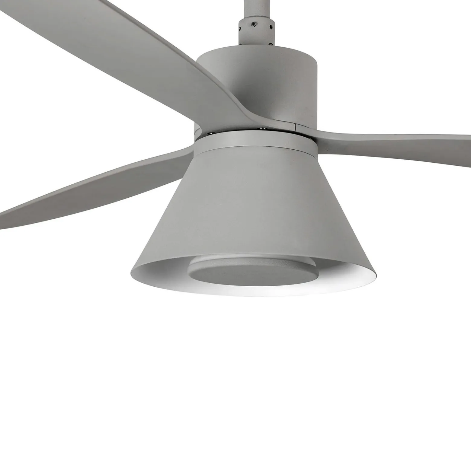 LED-Deckenventilator Amelia Cone L, grau, DC, leise, 132 cm