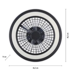 LED-Deckenventilator Brandon, schwarz, RGBW, CCT, Ø 46,5 cm