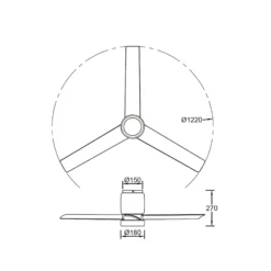 LED-Deckenventilator Ceramica M, beige/holz, DC, leise, CCT