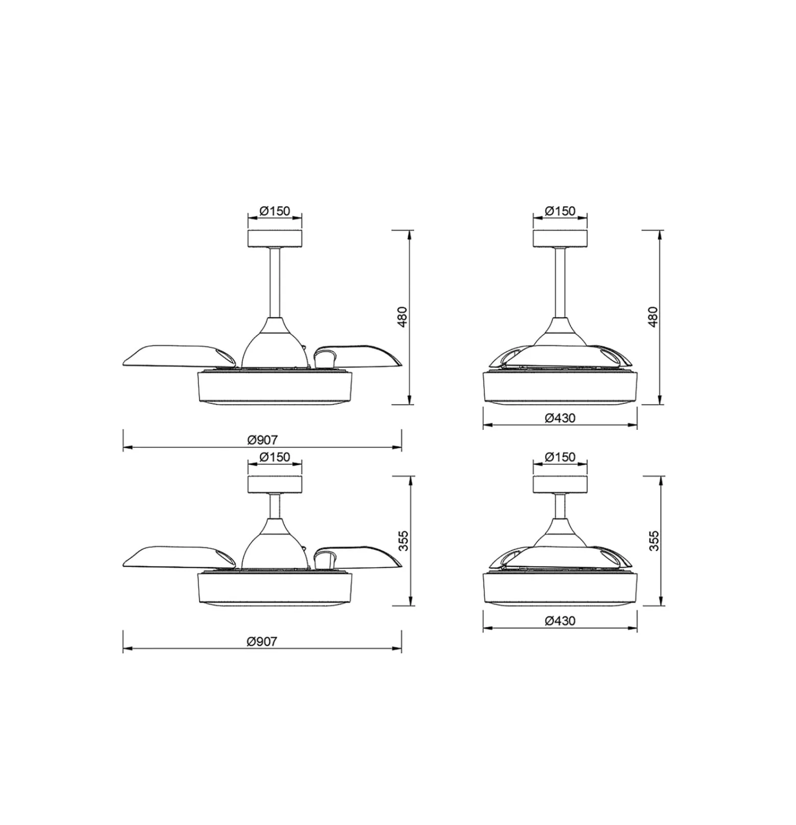 LED-Deckenventilator Coin Mini weiß DC leise Ø 91 cm CCT