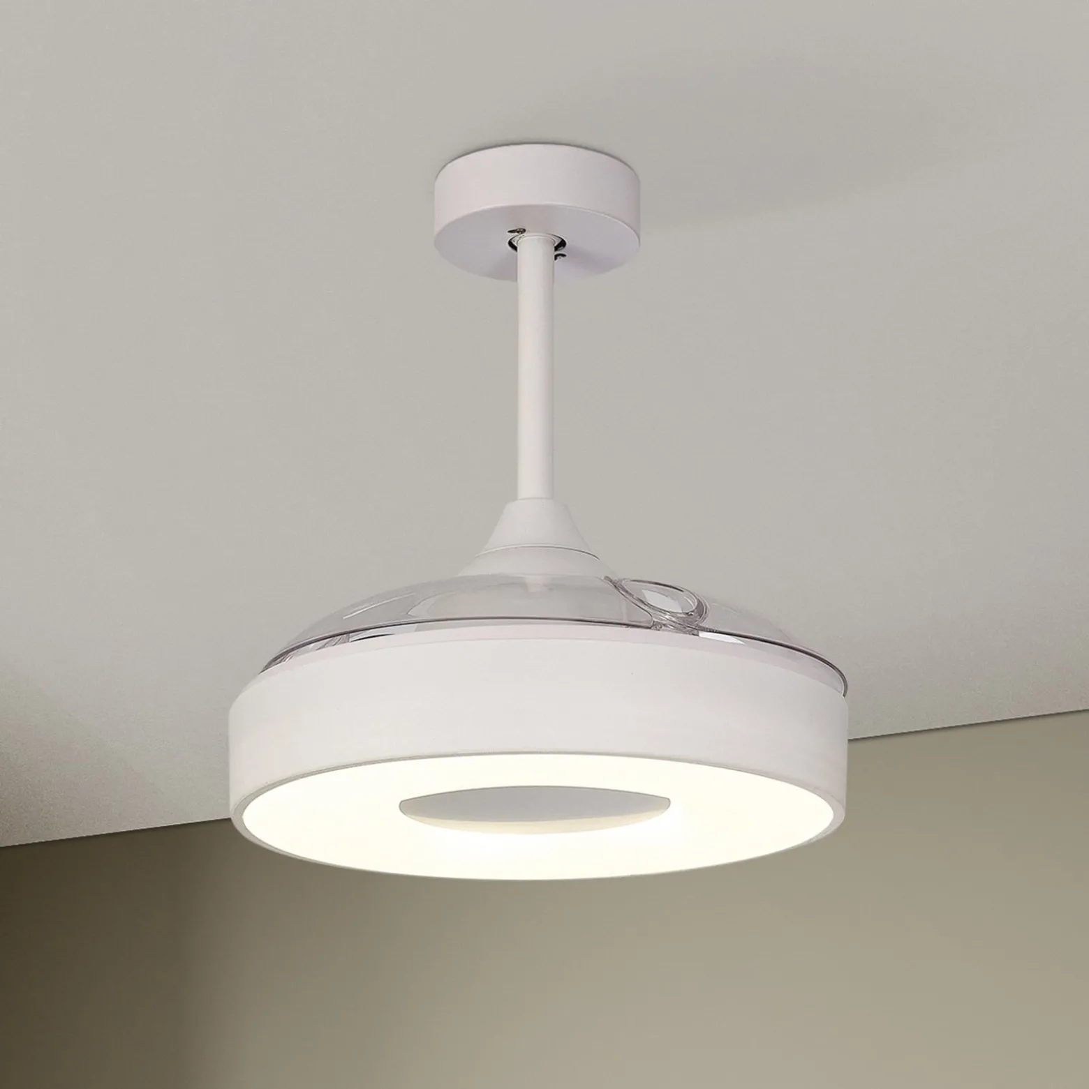 LED-Deckenventilator Coin Mini weiß DC leise Ø 91 cm CCT