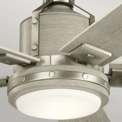 LED-Deckenventilator Colerne 52, nickel/weißnussbaum