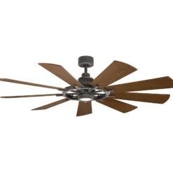 LED-Deckenventilator Gentry 65 weiß/walnuss dunkel