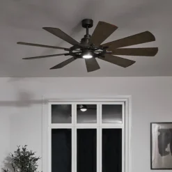 LED-Deckenventilator Gentry 65 weiß/walnuss dunkel
