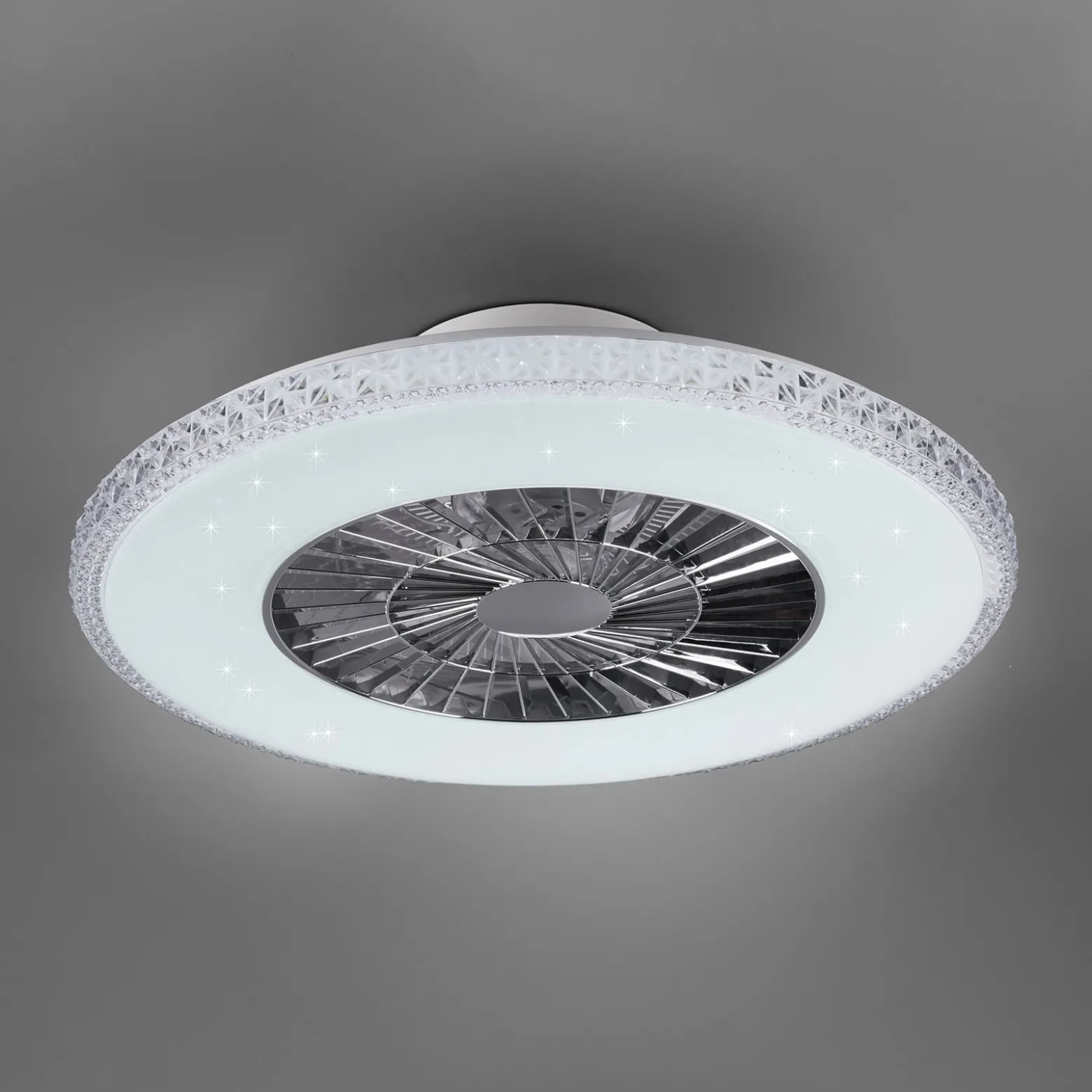 LED-Deckenventilator Harstad, Kristallrahmen