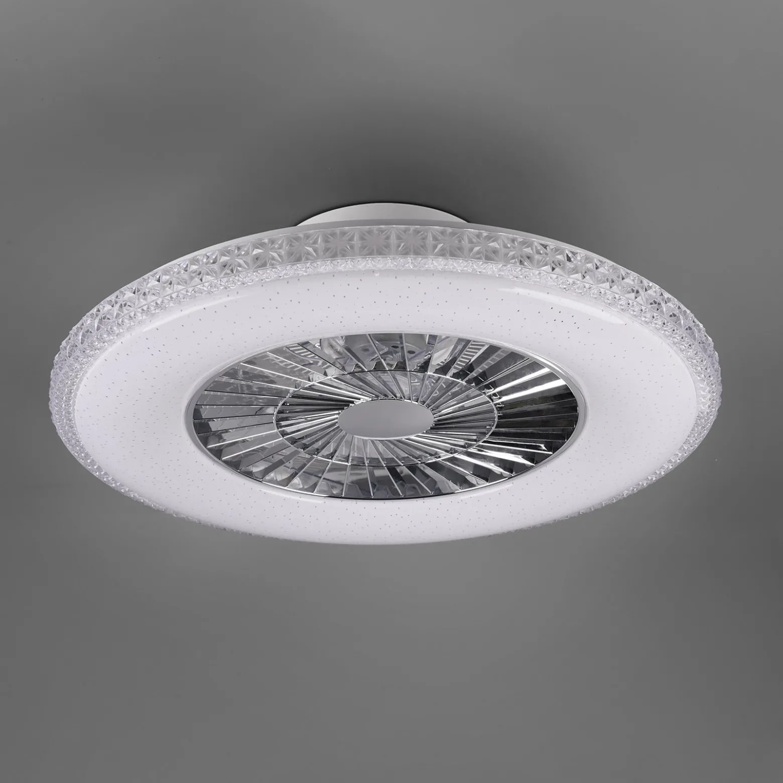 LED-Deckenventilator Harstad, Kristallrahmen