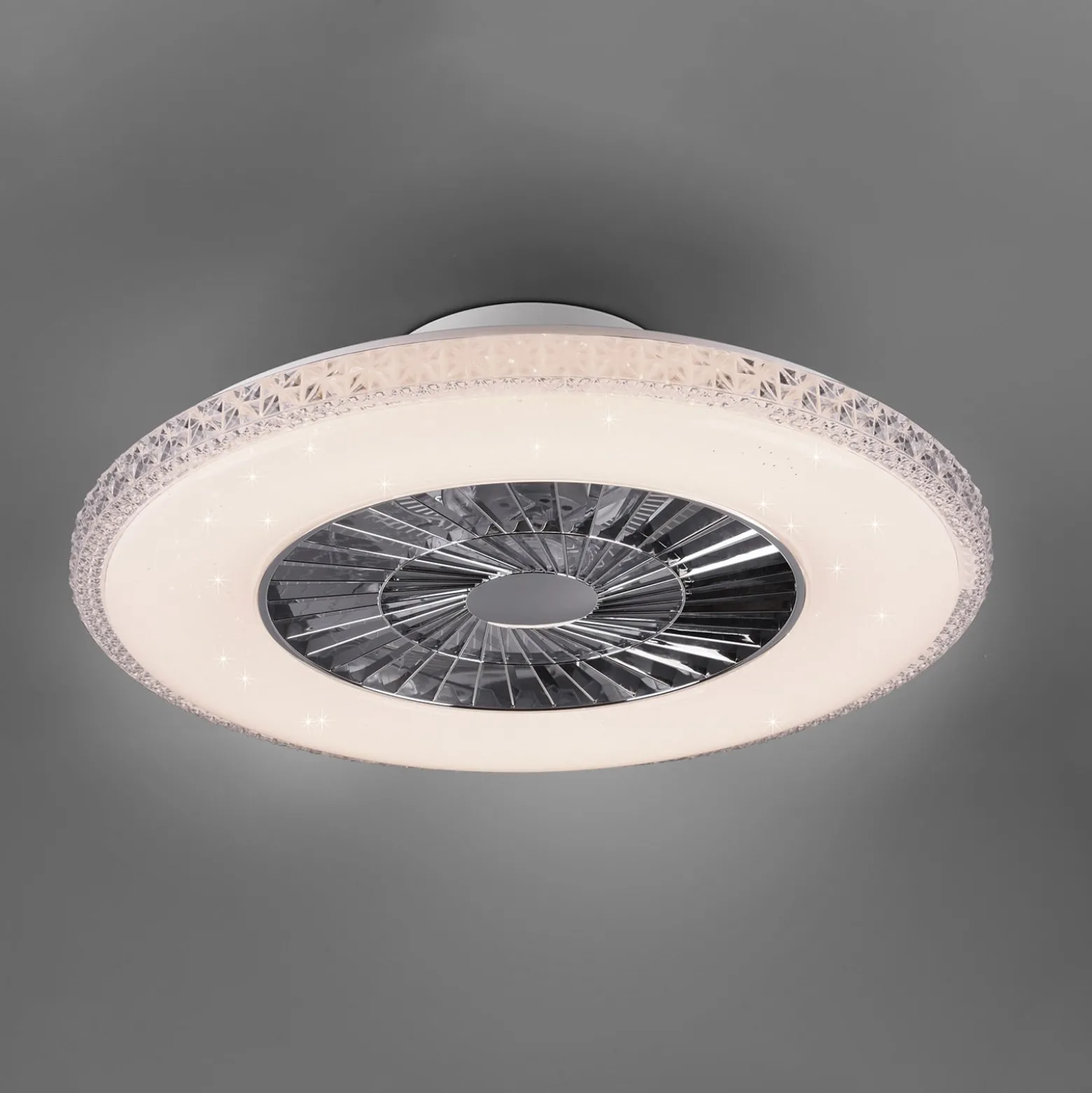LED-Deckenventilator Harstad, Kristallrahmen