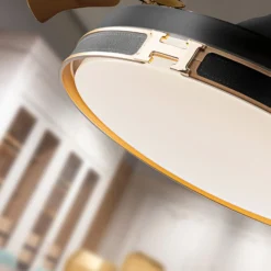 LED-Deckenventilator Herón schwarz/gold/rauch Ø 106 cm leise