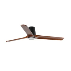 LED-Deckenventilator Heywood L, schwarz/holz, DC, leise